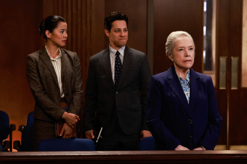 Leah Lewis as Sarah Franklin, David Del Rio as Billy Martinez, and Kathy Bates as Madeline Matlock