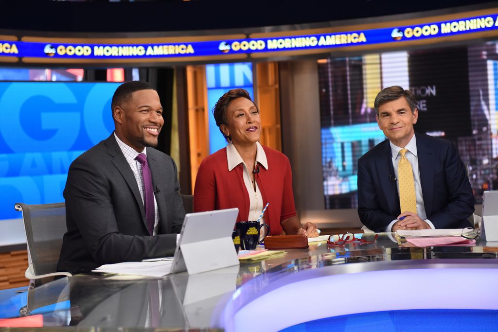 GOOD MORNING AMERICA - Coverage of "Good Morning America," Wednesday, November 15, 2017, airing on the Walt Disney Television Network.
MICHAEL STRAHAN, ROBIN ROBERTS, GEORGE STEPHANOPOULOS