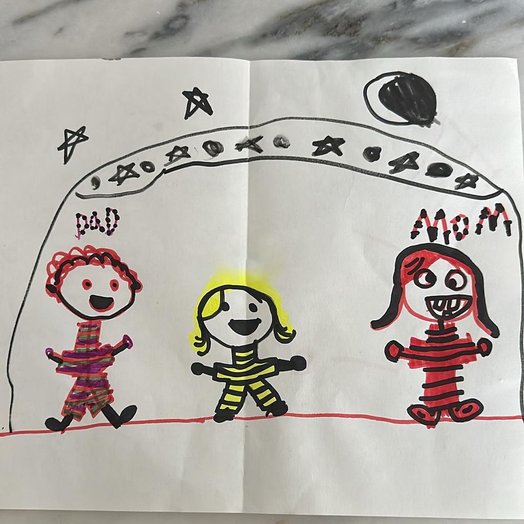 Hand drawn picture of a family 