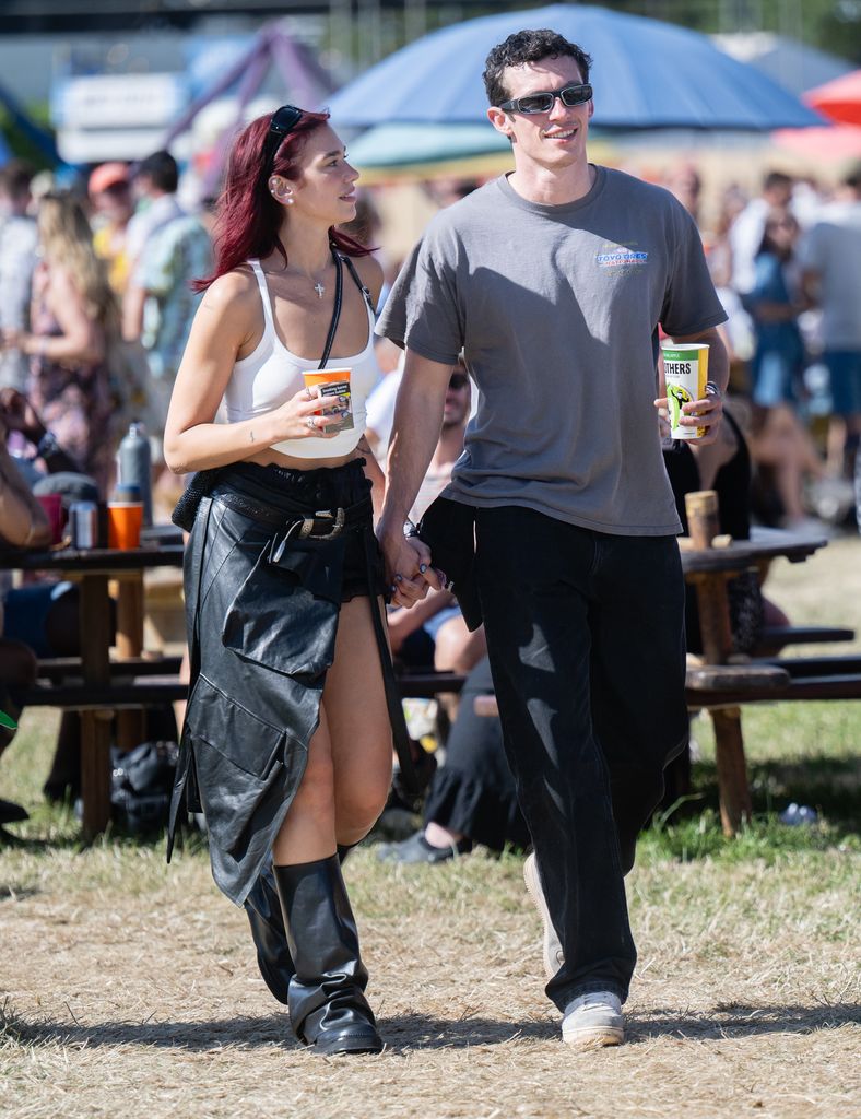 Dua Lipa and Callum Turner at Glastonbury