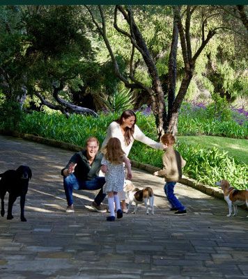 The photo was taking inside the family's Montecito home