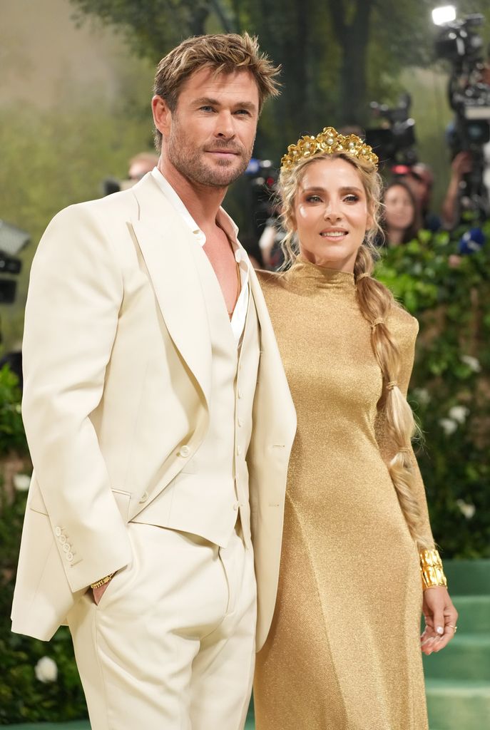 Chris Hemsworth and Elsa Pataky attend the 2024 Met Gala Celebrating "Sleeping Beauties: Reawakening Fashion" at The Metropolitan Museum of Art on May 06, 2024 in New York City