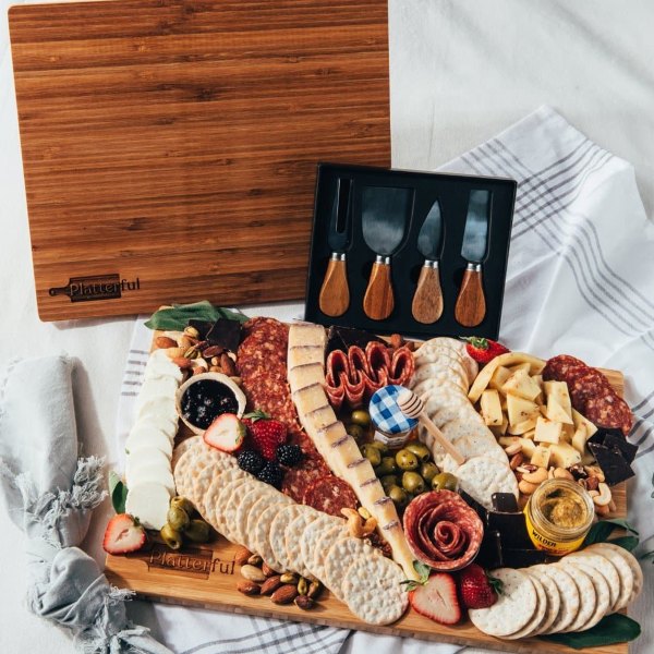 Charcuterie Kit + Handcrafted Wooden Board Bundle