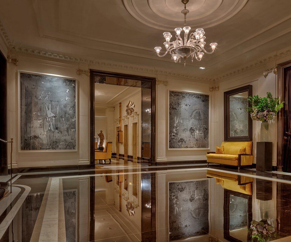 You'll step into the chandelier-lit lobby when you walk through the doors of The Carlyle