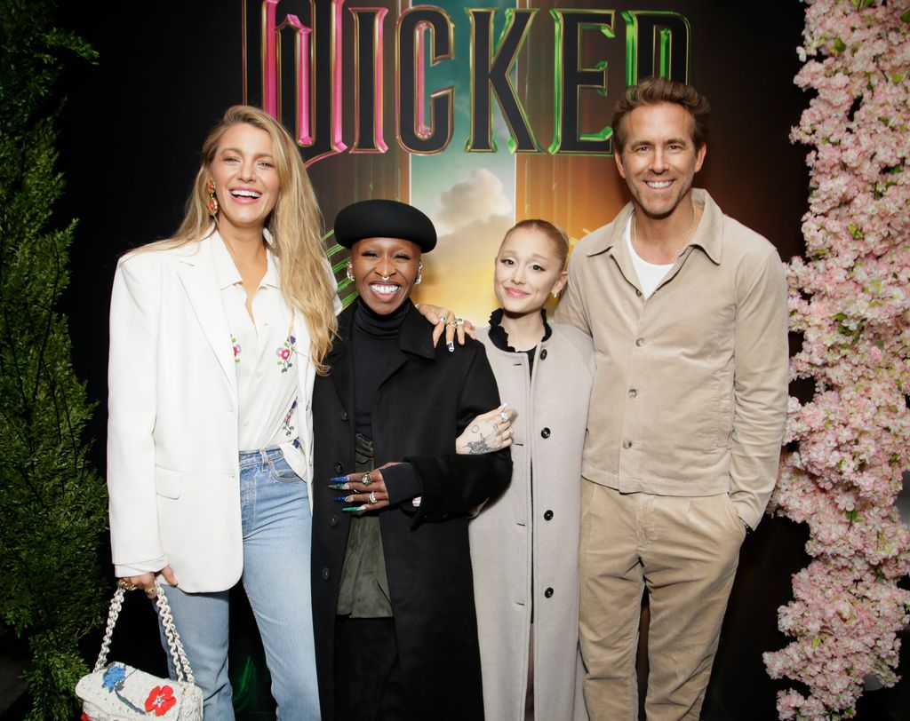 Blake Lively, Cynthia Erivo, Ariana Grande and Ryan Reynolds attend as Universal Pictures presents special New York City WICKED Screening at Metrograph on December 03, 2024 in New York City.