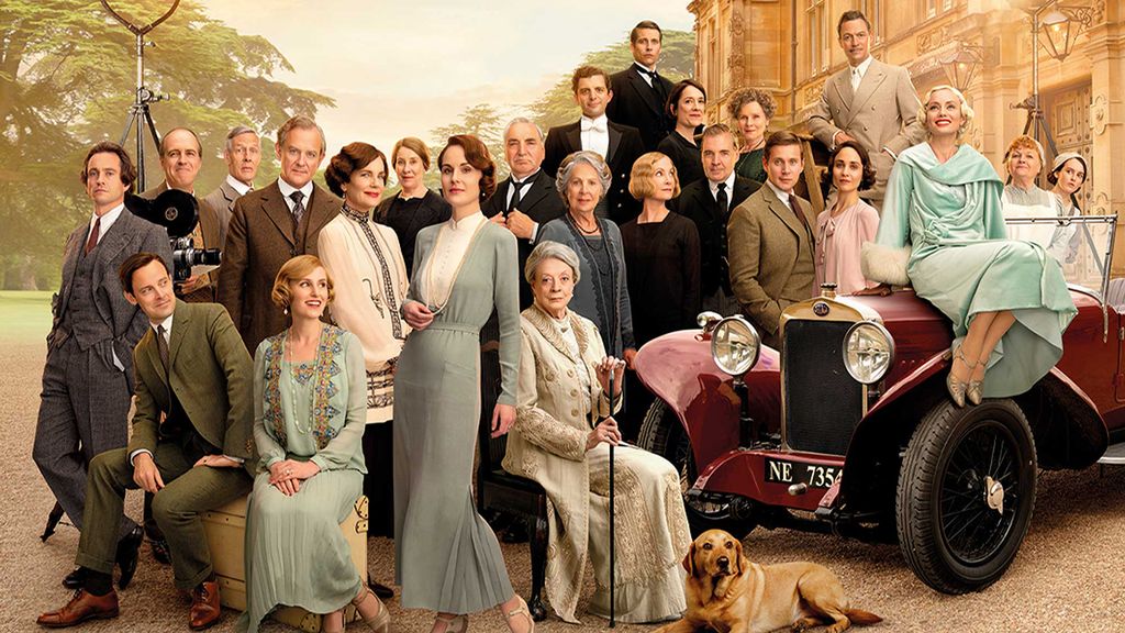 The cast of Downton Abbey on the poster for A New Era