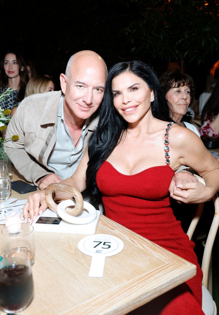 Jeff Bezos and honoree Lauren SÃ¡nchez attend the TIAH 5th Anniversary Soiree at Private Residence on August 26, 2023 in Los Angeles, California