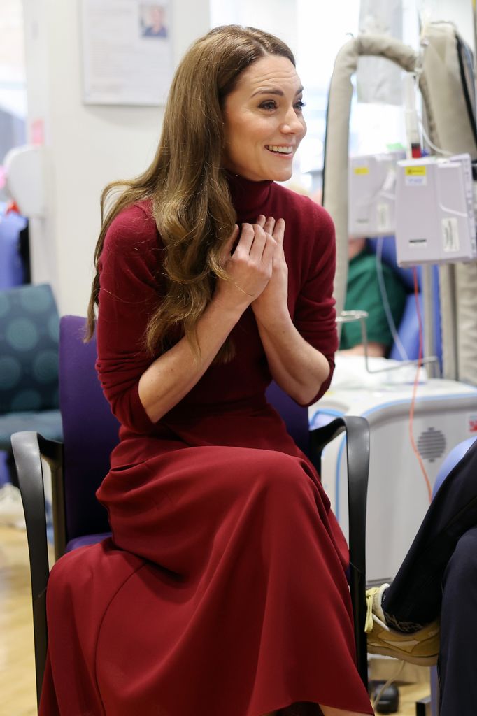  Catherine, Princess of Wales during a visit to The Royal Marsden Hospital on January 14, 2025 in London, England. The Prince and Princess of Wales have today become Joint Patrons of The Royal Marsden NHS Foundation Trust following a visit by Her Royal Highness to the hospitalâs Chelsea site. The Princessâ own personal cancer journey saw her receive treatment from The Royal Marsden. The Royal Marsden opened its doors in 1851 as the worldâs first hospital dedicated to cancer diagnosis, treatment, research and education. (Photo by Chris Jackson/Getty Images)