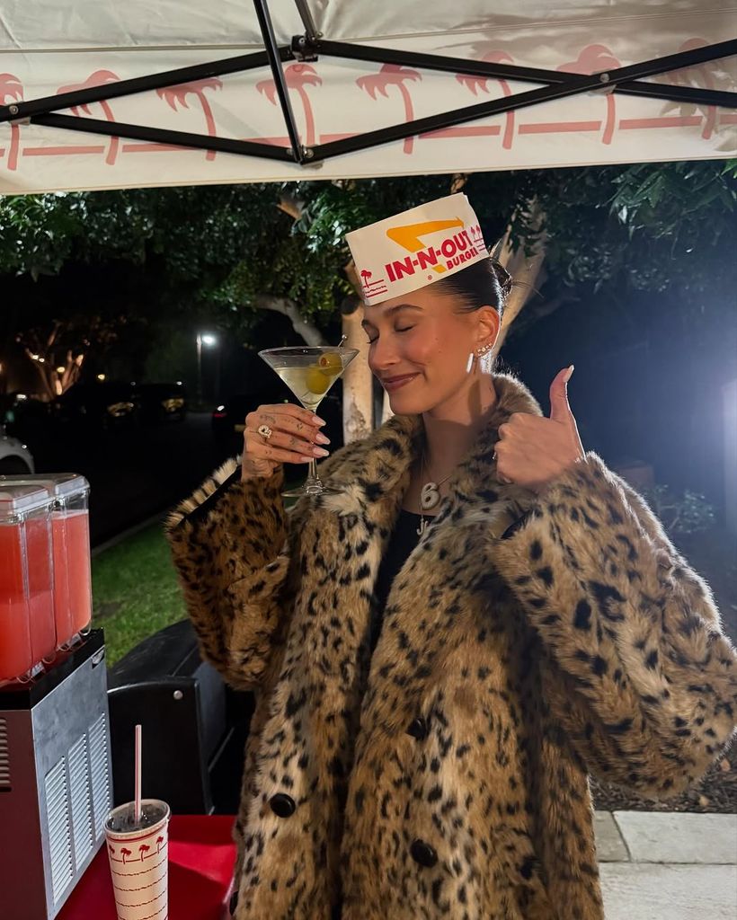 The model took fans inside her NYE celebration, which included an In-N-Out tent