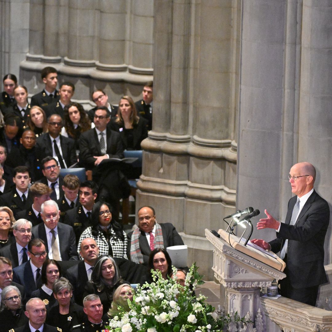 Steve Ford, son of the late former US President Gerald Ford, speaks at the State Funeral Service for former US President Jimmy Carter at the Washington National Cathedral in Washington, DC, on January 9, 2025.