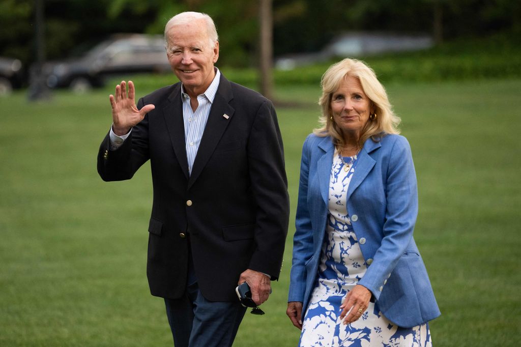 joe and jill biden on the white house grounds