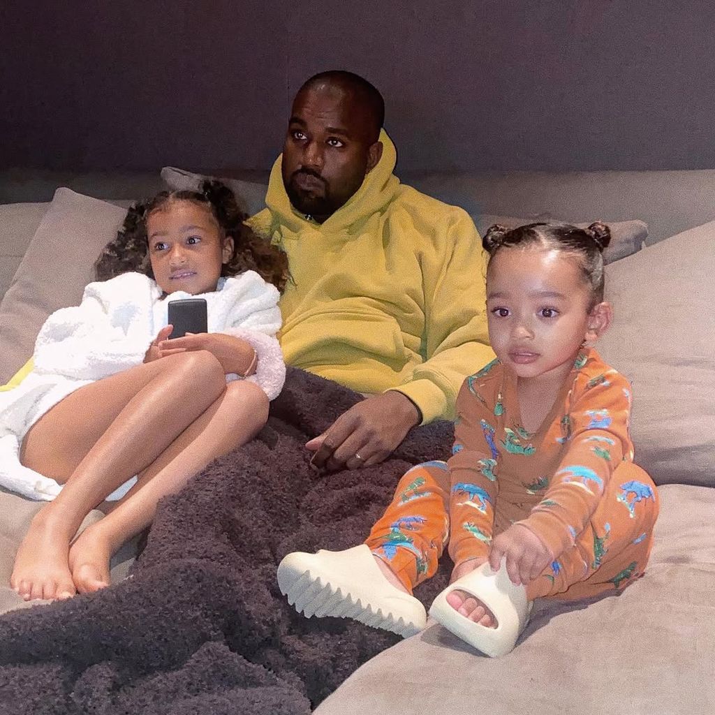 Kanye West with daughters Chicago and North