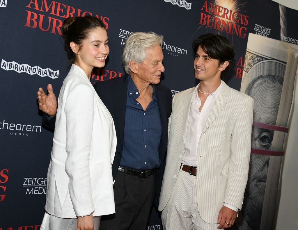 Carys Douglas, Michael Douglas and Dylan Douglas 