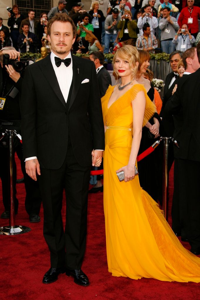 Actors Heath Ledger and Michelle Williams arrive to the 78th Annual Academy Awards at the Kodak Theatre on March 5, 2006 in Hollywood, California