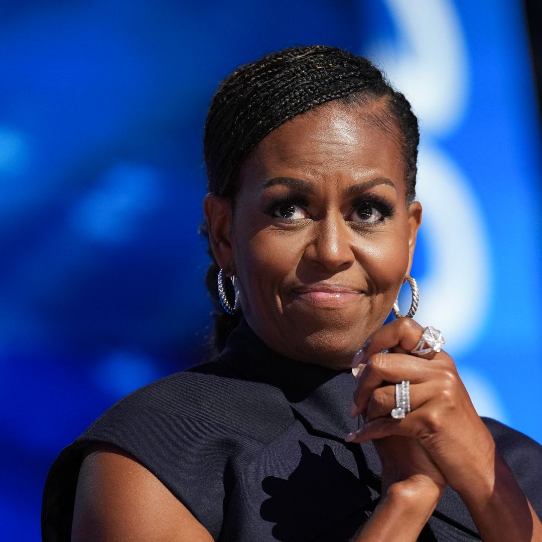 Former first lady Michelle Obama speaks on stage during the second day of the Democratic National Convention at the United Center on August 20, 2024 in Chicago, Illinois. Delegates, politicians, and Democratic Party supporters are gathering in Chicago, as current Vice President Kamala Harris is named her party's presidential nominee. The DNC takes place from August 19-22.