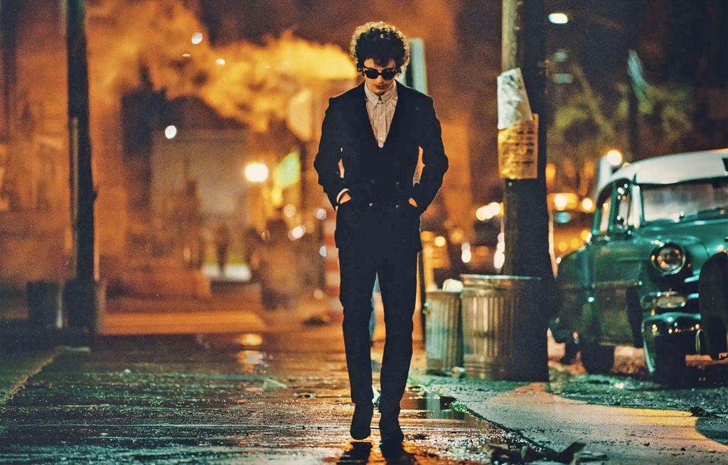 A COMPLETE UNKNOWN 2024 Searchlight Pictures film withTimothee Chalamet as Bob dylan