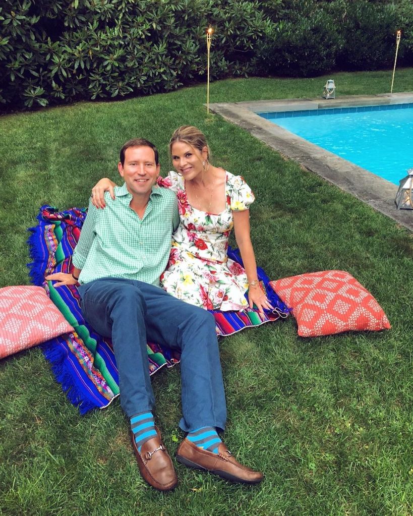 jenna bush hager henry hager sitting on grass