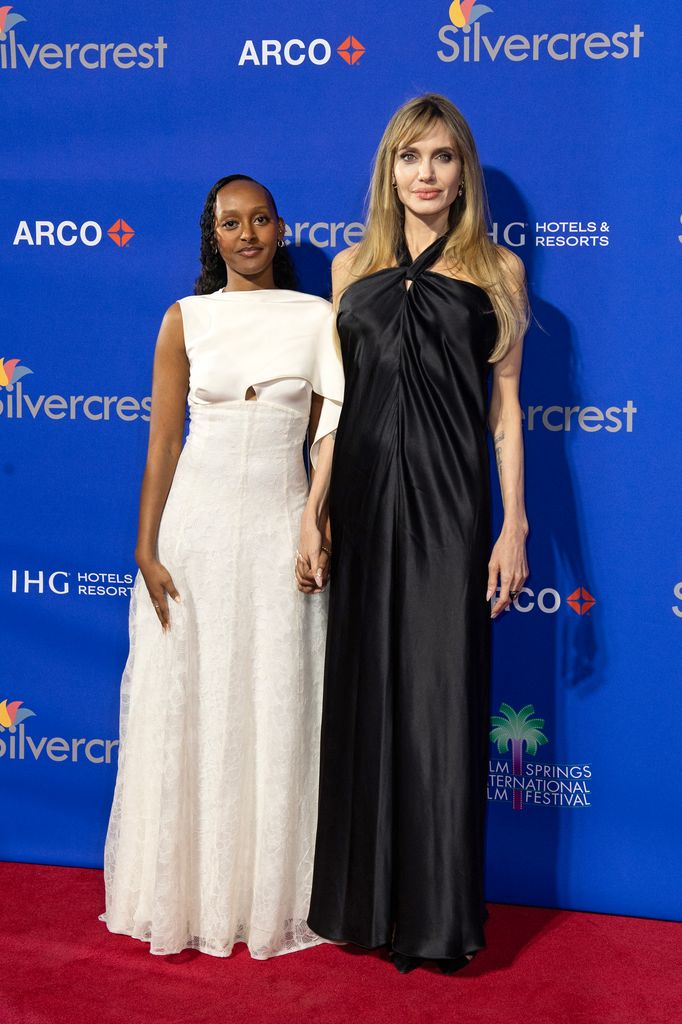 angelina jolie and zahara at 2025 palm springs international film festival