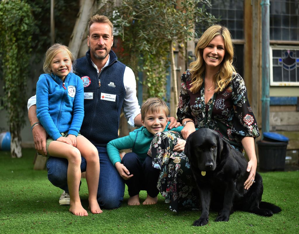 Ben Fogle and his wife Marina, with their son Luda and daughter Iona and family dog Storm 