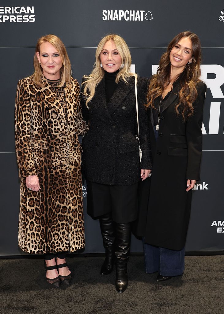 Guest, Anastasia Soare (center) and Jessica Alba (right) FireAid Concert, Arrivals, Los Angeles, California, USA - 30 Jan 2025