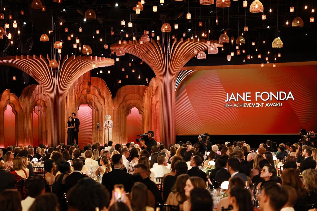 Julia Louis-Dreyfus presents the SAG Life Achievement Award to honoree Jane Fonda onstage during the 31st Annual Screen Actors Guild Awards at Shrine Auditorium and Expo Hall on February 23, 2025 in Los Angeles, California