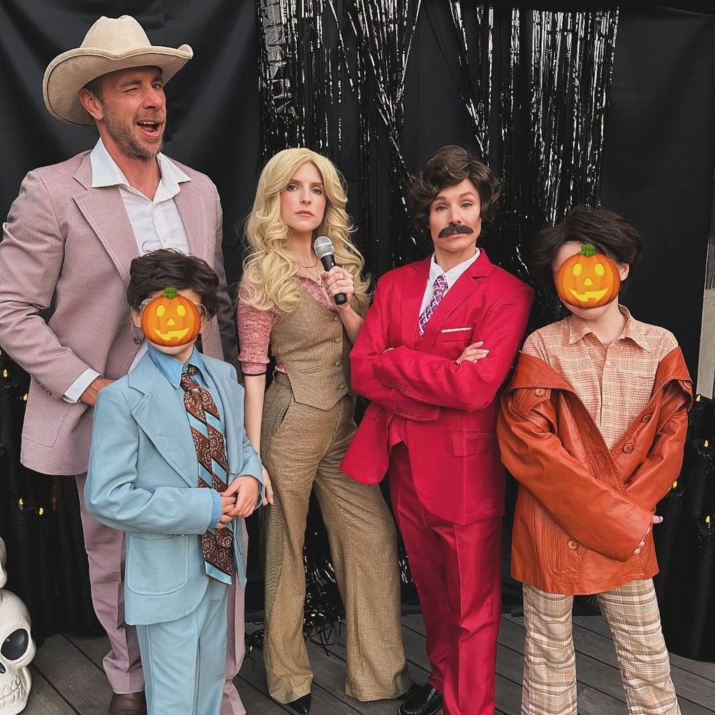 Dax Shepard and Kristen Bell with their kids and friend Anna Kendrick on Halloween