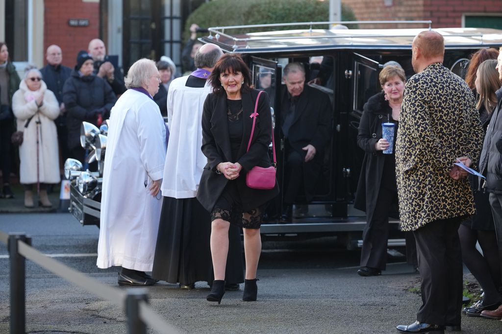 Anne Nolan arrives for the funeral of Linda Nolan 