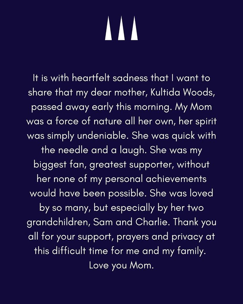 Tiger Woods shares a statement regarding the passing of his mother Kultida "Tida" Woods