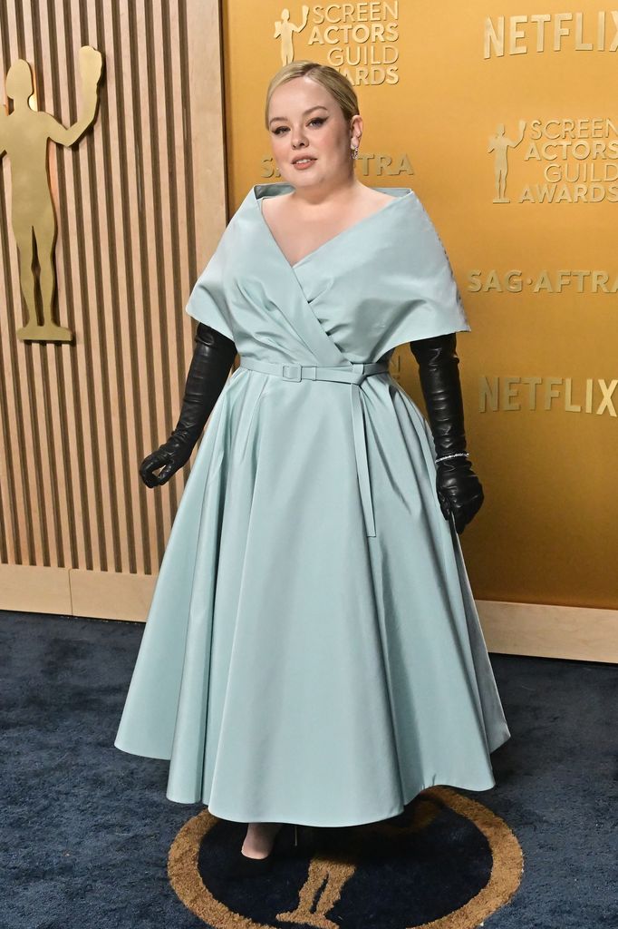 Nicola Coughlan arrives for the 31st Annual Screen Actors Guild awards at the Shrine Auditorium in Los Angeles, February 23, 2025. (Photo by Frederic J. Brown / AFP) (Photo by FREDERIC J. BROWN/AFP via Getty Images)          