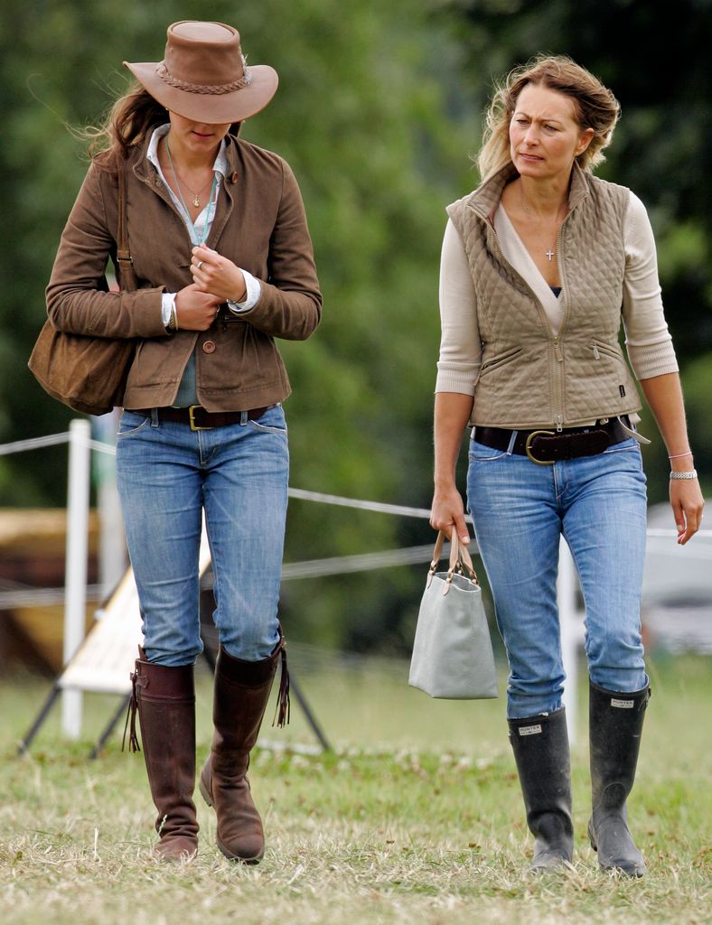 Kate Middleton and her mother Carole Middleton in jeans at Gatcombe Park 