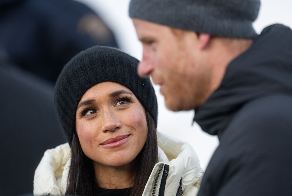 Meghan Markle gazing lovingly at Prince Harry