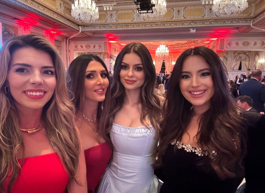 Ashley St Clair (right) at Mar A Lago with dfriends on election night 2024