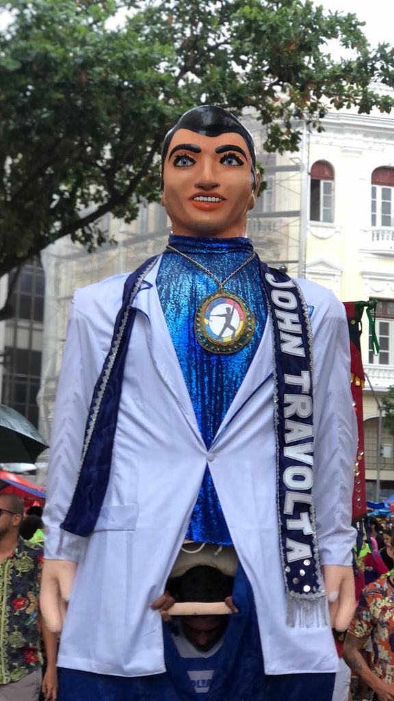 The John Travolta boneco at the carnival in Olinda, Brazil