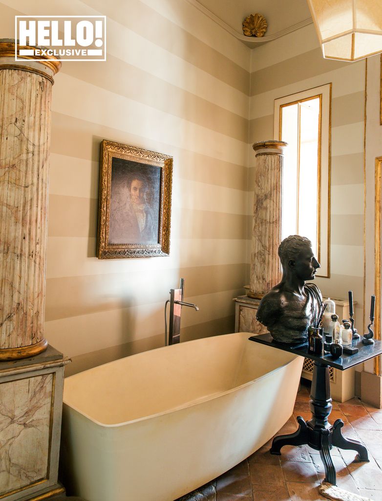 The bathroom at Andrea Perra's palazzo near Mount Etna