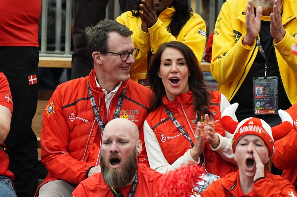 Joachim and Marie cheered their team on from the sidelines