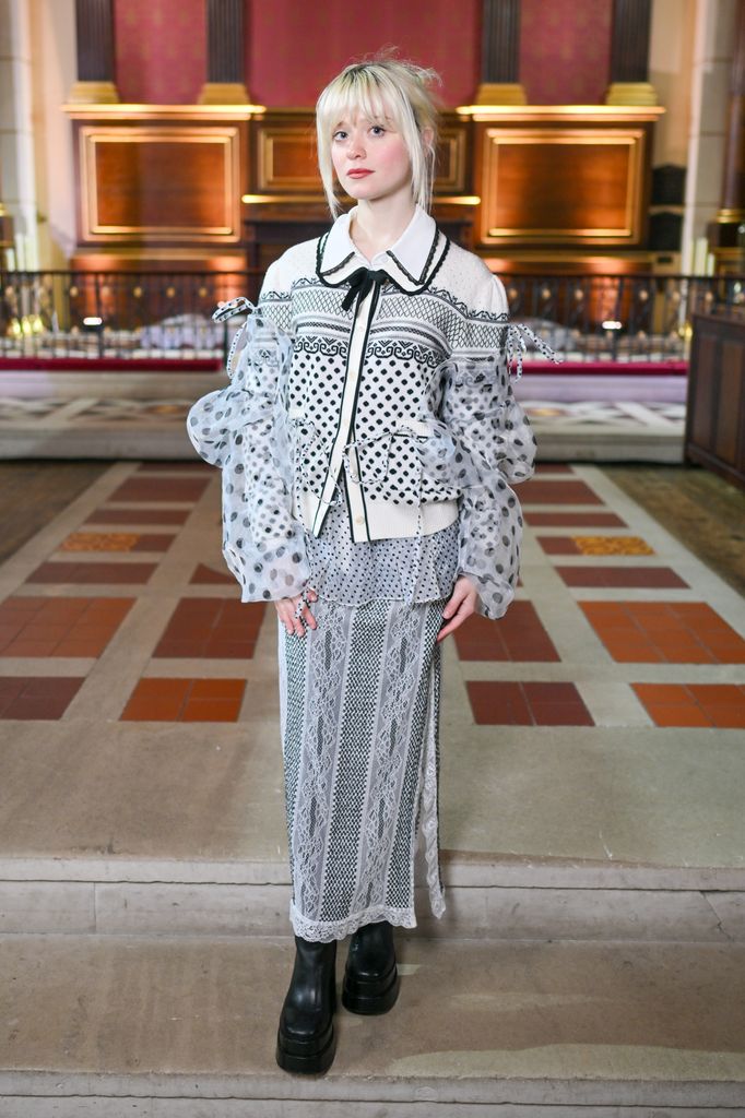 Maisie Peters attends the Bora Aksu show during London Fashion Week February 2025 on February 21, 2025 in London, England. (Photo by Jed Cullen/Dave Benett/Getty Images)