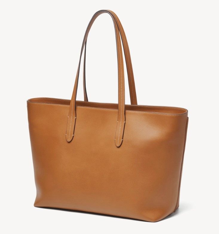 Aspinal London's 'Zipped East West Leather Tote Bag' in tan