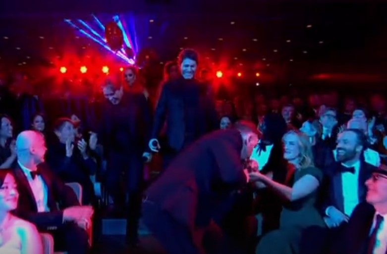 Take That at BAFTAs 2025 Gary Barlow kisses Kate Winslet's hand