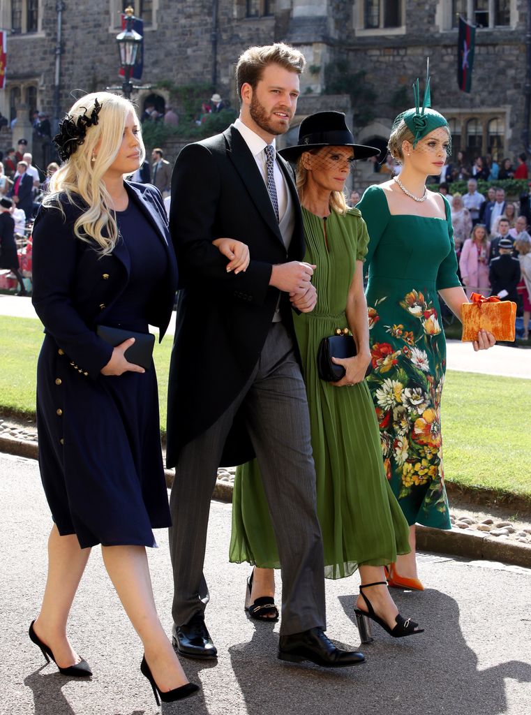 Kitty Spencer and her mother Victoria Aitken arrive for the wedding ceremony of  Prince Harry and Meghan Markle at St George's Chapel, Windsor Castle on May 19, 2018 in Windsor, England. 