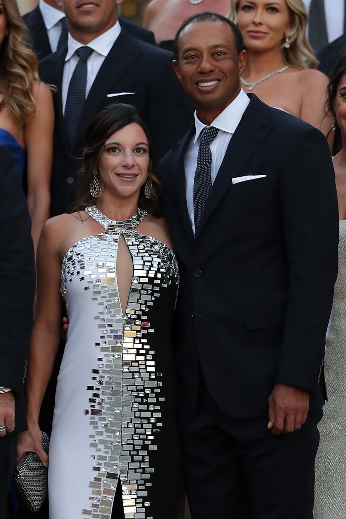 Tiger Woods with his ex-girlfriend Erica Herman smiling