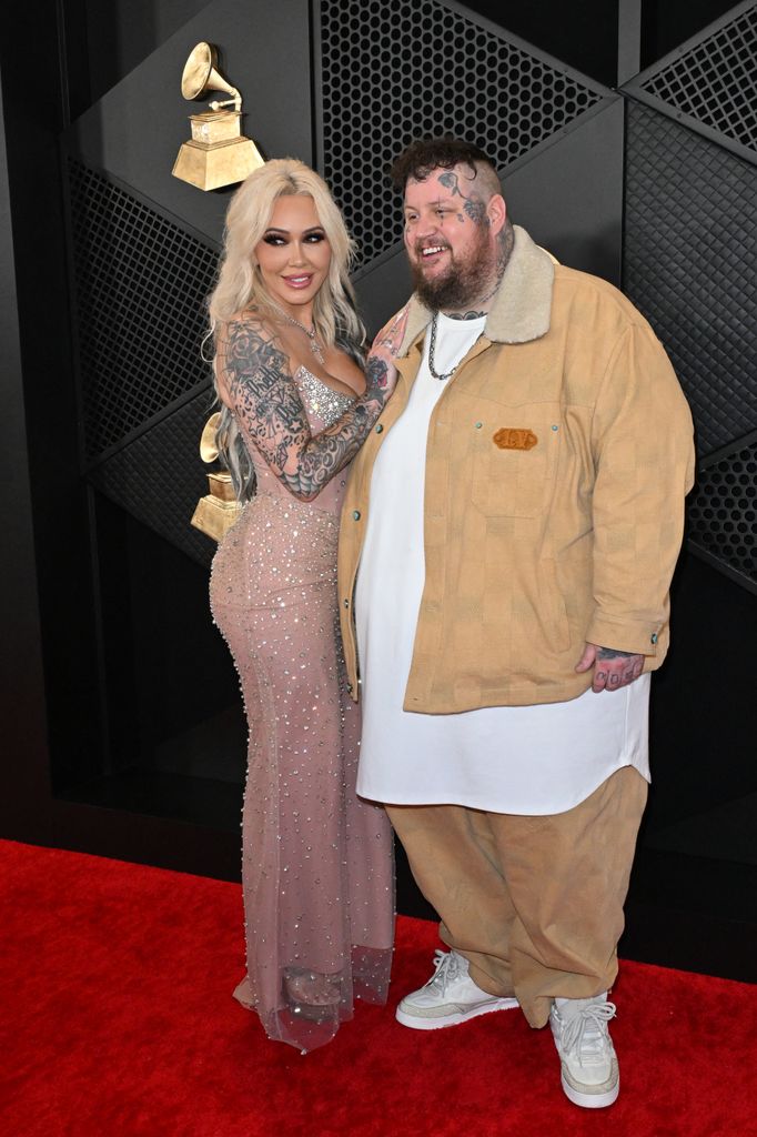 Jelly Roll with his wife Bunnie XO at the 2024 Grammys 