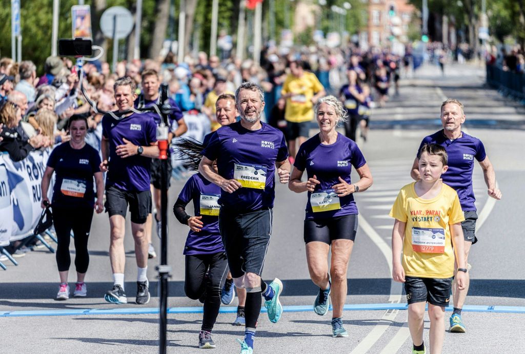 Crown Prince Frederik running in Aabenraa, Jutland