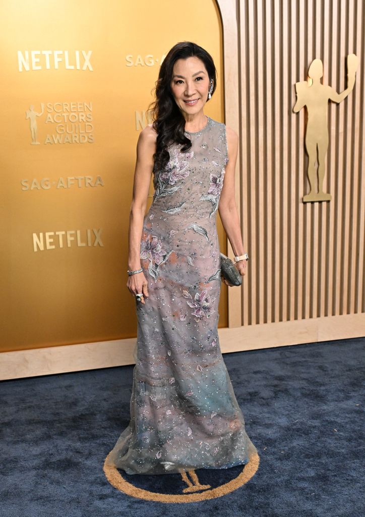 Michelle Yeoh arrives for the 31st Annual Screen Actors Guild awards at the Shrine Auditorium in Los Angeles, February 23, 2025. (Photo by Robyn Beck / AFP) (Photo by ROBYN BECK/AFP via Getty Images)          