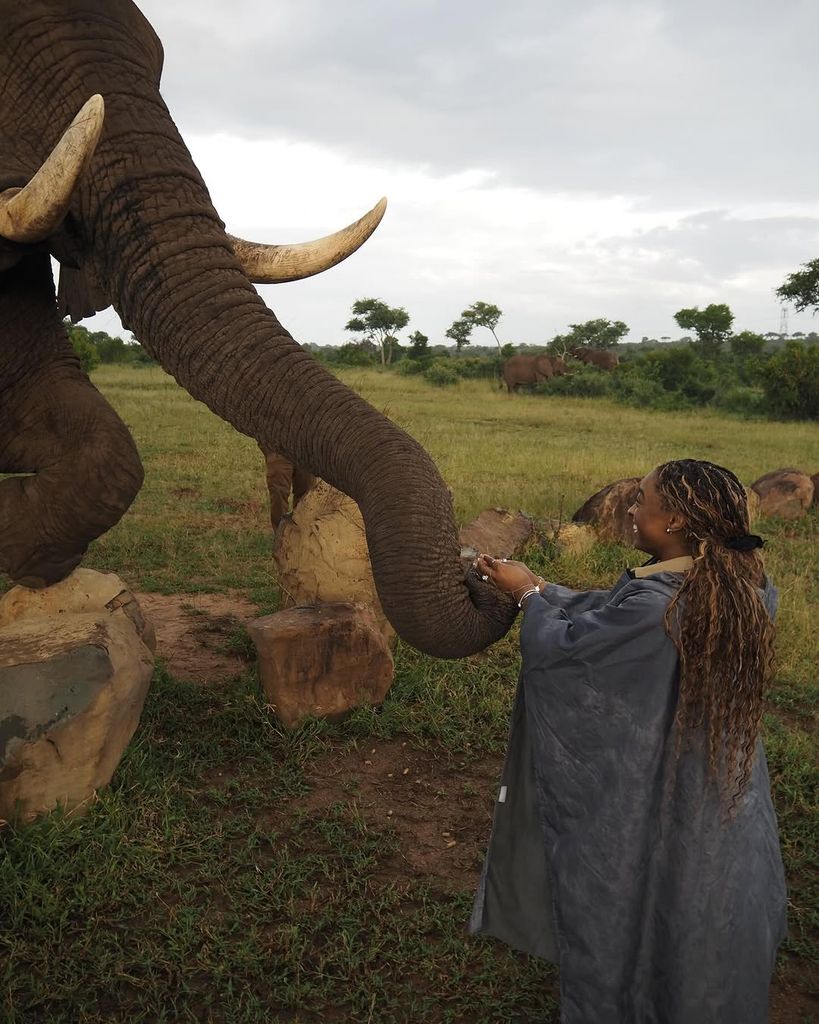 The pair visited an elephant sanctuary