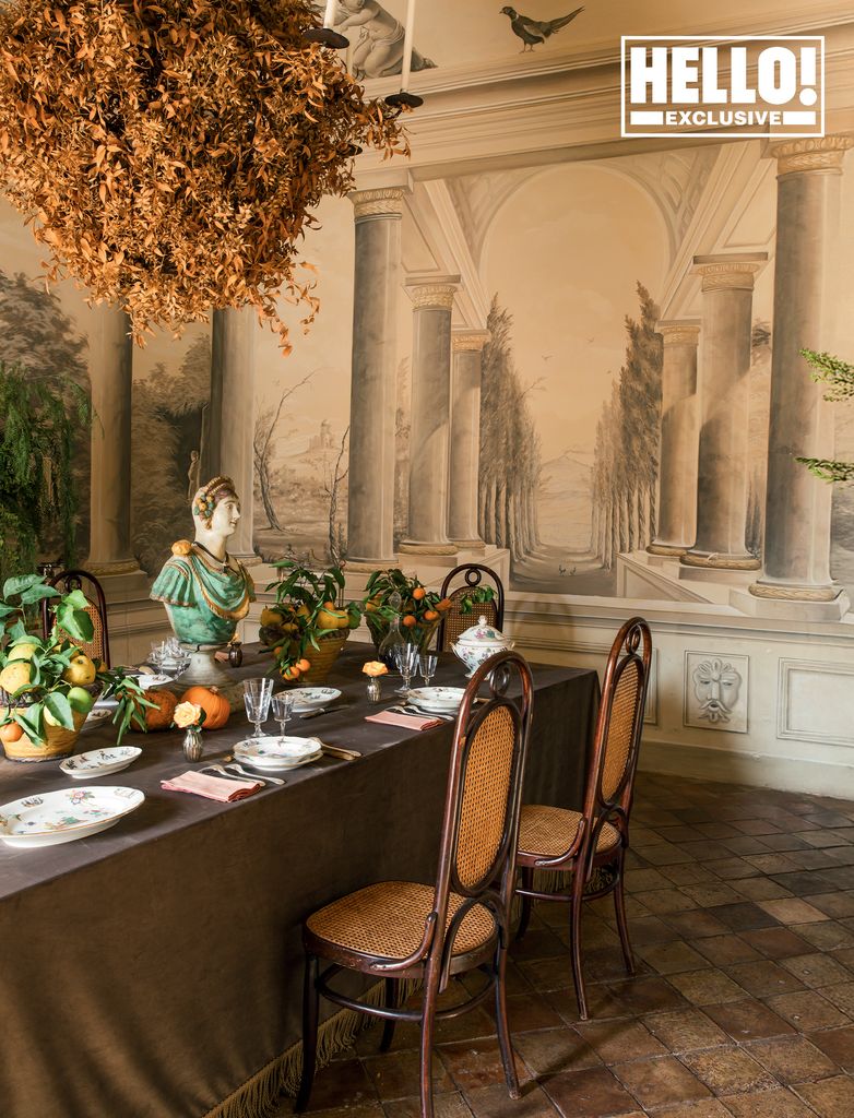 The dining room at Andrea Perra's palazzo near Mount Etna