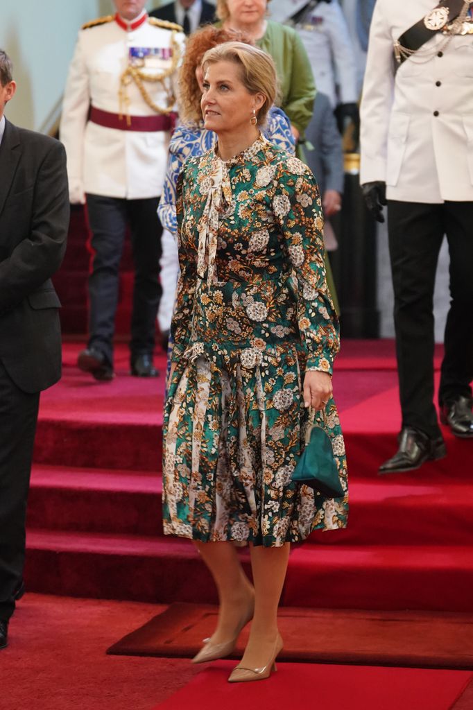 The Duchess of Edinburgh in printed green dress