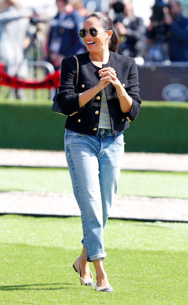 Meghan, Duchess of Sussex attends the Land Rover Driving Challenge, on day 1 of the Invictus Games 2020 at Zuiderpark on April 16, 2022 in The Hague, Netherlands. (Photo by Max Mumby/Indigo/Getty Images)