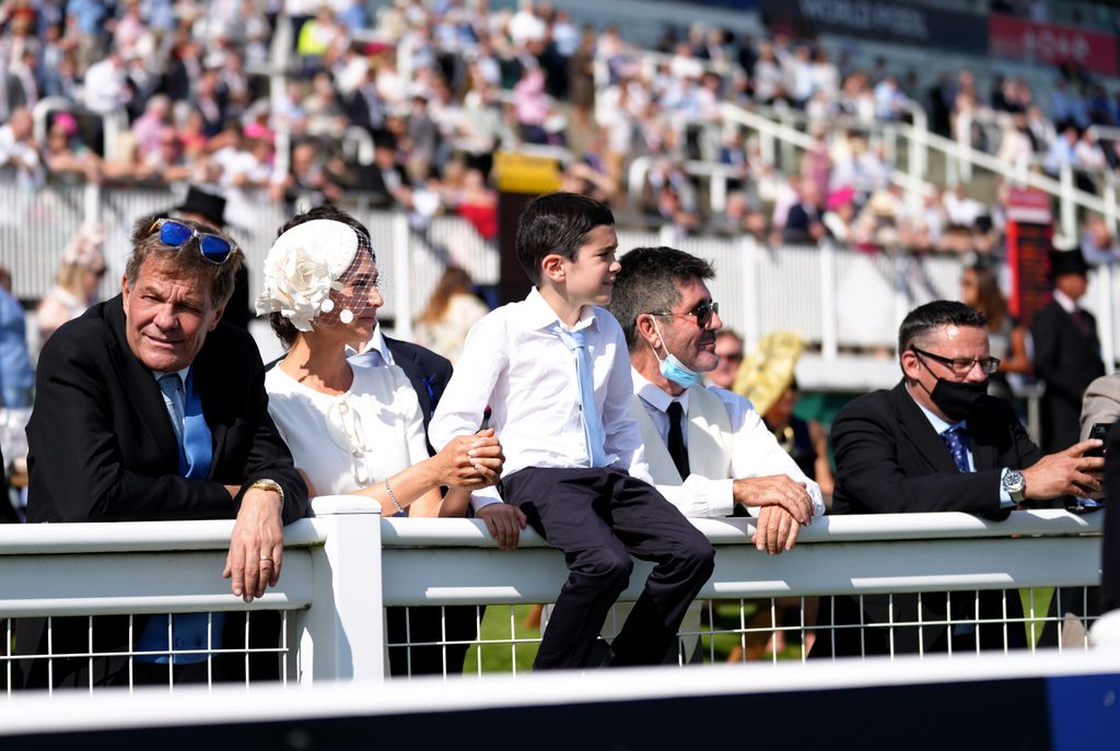 Lauren Silverman, Simon Cowell and their son at Epsom