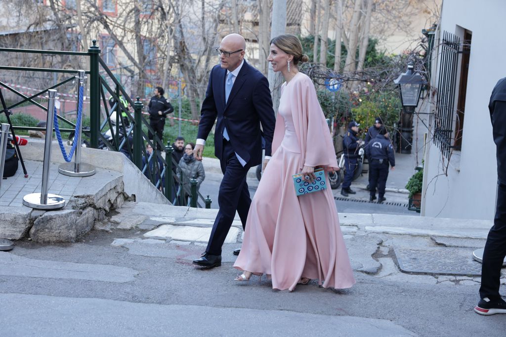 Prince Nikolaos of Greece and Chrysi Vardinogianni's wedding guests arrive