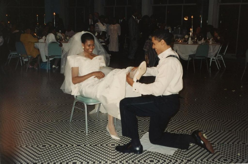 Barack and Michelle Obama's wedding on October 3, 1992